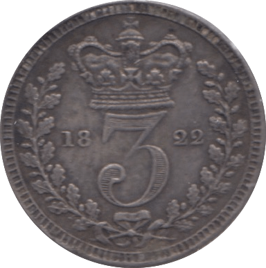 1822 MAUNDY THREEPENCE ( EF ) - Maundy Coins - Cambridgeshire Coins