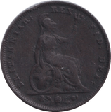 1825 FARTHING ( FINE ) - Farthing - Cambridgeshire Coins