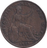 1825 FARTHING ( GVF ) - Farthing - Cambridgeshire Coins