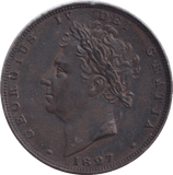 1827 FARTHING ( EF ) - Farthing - Cambridgeshire Coins