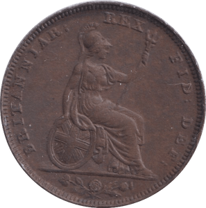 1827 FARTHING ( EF ) - Farthing - Cambridgeshire Coins