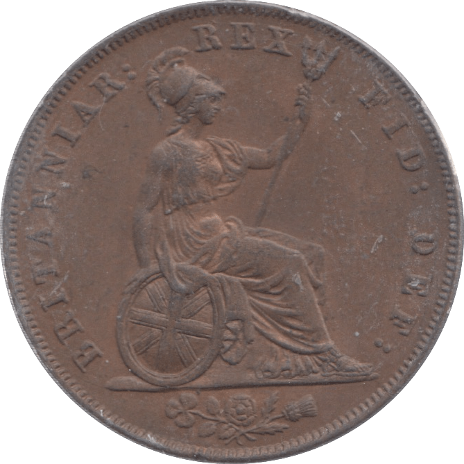 1827 HALFPENNY ( UNC ) - Halfpenny - Cambridgeshire Coins