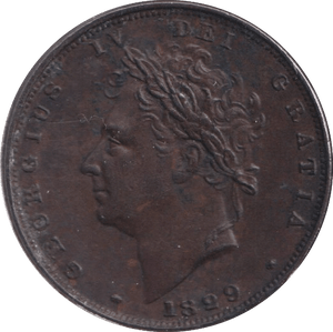 1829 FARTHING ( EF ) - Farthing - Cambridgeshire Coins