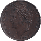 1829 FARTHING ( EF ) - Farthing - Cambridgeshire Coins