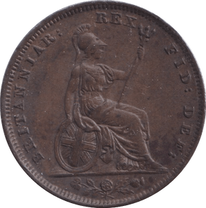 1830 FARTHING ( AUNC ) - Farthing - Cambridgeshire Coins