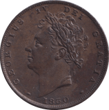 1830 FARTHING ( AUNC ) - Farthing - Cambridgeshire Coins