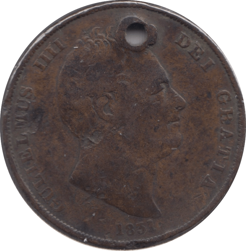 1831 PENNY ( NF ) HOLED - Penny - Cambridgeshire Coins