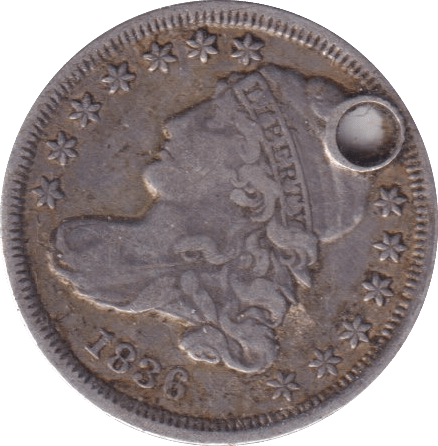 1836 SILVER 10 CENTS USA - SILVER WORLD COINS - Cambridgeshire Coins