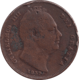 1837 FARTHING ( FINE ) - Farthing - Cambridgeshire Coins