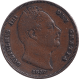 1837 FARTHING ( GF ) - Farthing - Cambridgeshire Coins