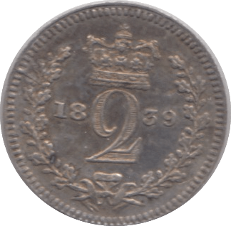 1839 MAUNDY TWO PENCE ( AUNC ) - Maundy Coins - Cambridgeshire Coins