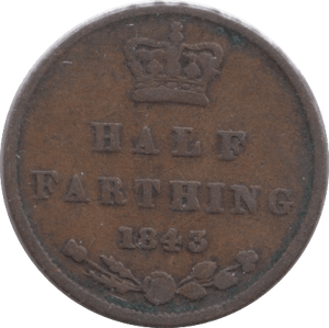 1843 HALF FARTHING ( FINE ) 3 - Farthing - Cambridgeshire Coins