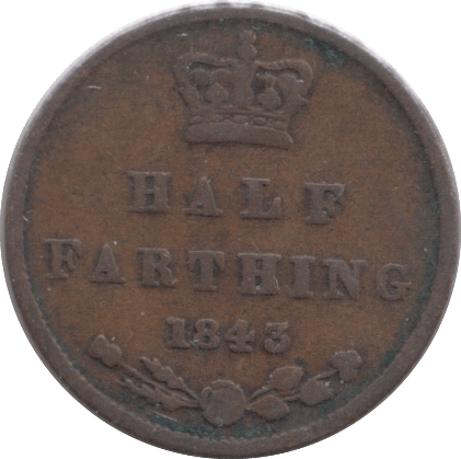 1843 HALF FARTHING ( FINE ) 3 - Farthing - Cambridgeshire Coins