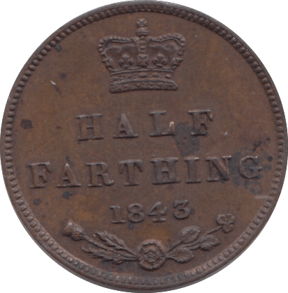 1843 HALF FARTHING ( UNC ) - Cambridgeshire Coins