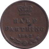 1843 HALF FARTHING ( VF ) - Half Farthing - Cambridgeshire Coins