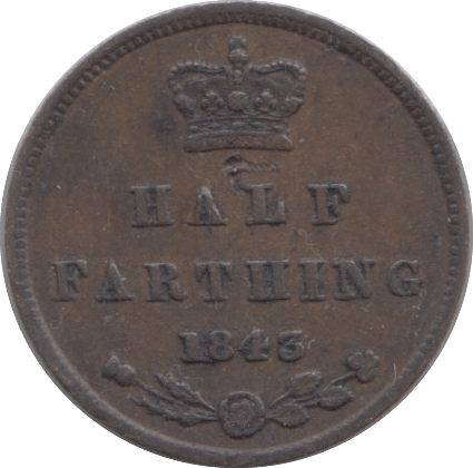 1843 HALF FARTHING ( VF ) - Half Farthing - Cambridgeshire Coins