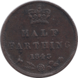 1843 HALF FARTHING ( VF ) - Half Farthing - Cambridgeshire Coins