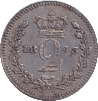 1843 MAUNDY TWOPENCE ( GVF ) - Maundy Coins - Cambridgeshire Coins