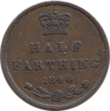 1844 HALF FARTHING ( EF ) 6 - Farthing - Cambridgeshire Coins