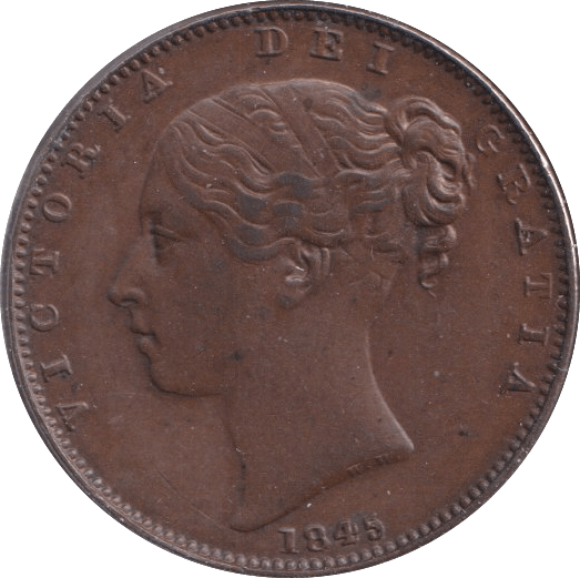 1845 FARTHING ( EF ) - Farthing - Cambridgeshire Coins