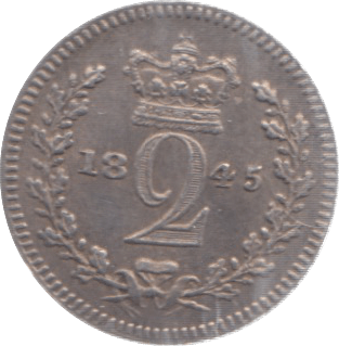 1845 MAUNDY TWOPENCE ( AUNC ) - Maundy Coins - Cambridgeshire Coins