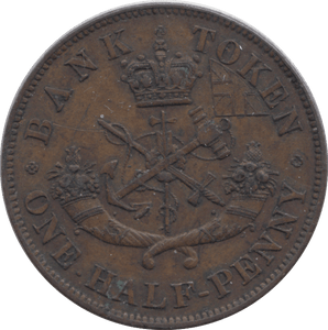 1850 HALFPENNY TOKEN BANK OF UPPER CANADA - Token - Cambridgeshire Coins