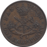 1850 HALFPENNY TOKEN BANK OF UPPER CANADA - Token - Cambridgeshire Coins