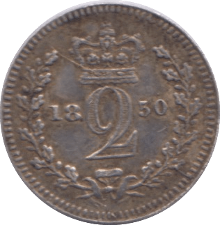 1850 MAUNDY TWOPENCE ( GVF ) - MAUNDY TWOPENCE - Cambridgeshire Coins