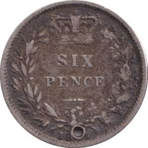 1851 SIXPENCE ( NF ) HOLED - Sixpence - Cambridgeshire Coins