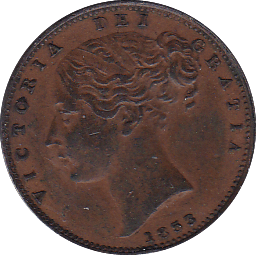 1853 FARTHING ( EF ) B - Farthing - Cambridgeshire Coins