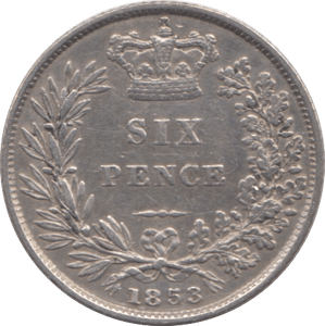 1853 SIXPENCE ( EF ) - Sixpence - Cambridgeshire Coins