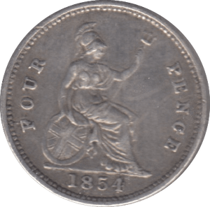 1854 FOURPENCE ( GF ) 7 - Fourpence - Cambridgeshire Coins