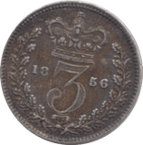 1856 MAUNDY THREEPENCE ( GVF ) 24 - Maundy Coins - Cambridgeshire Coins