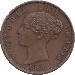 1857 HALFPENNY ( AUNC ) 2 - Halfpenny - Cambridgeshire Coins