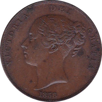 1858 PENNY ( AUNC ) - Penny - Cambridgeshire Coins