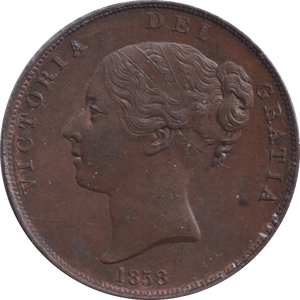 1858 PENNY ( AUNC ) - Penny - Cambridgeshire Coins