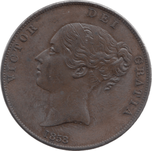 1858 PENNY ( EF ) 23 - Penny - Cambridgeshire Coins