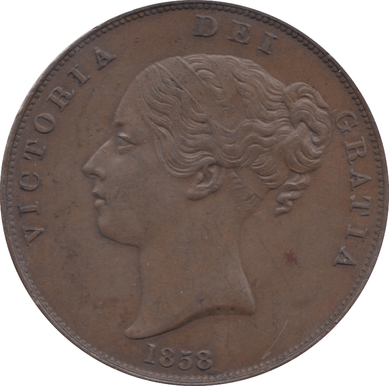 1858 PENNY ( EF ) 2 - Penny - Cambridgeshire Coins