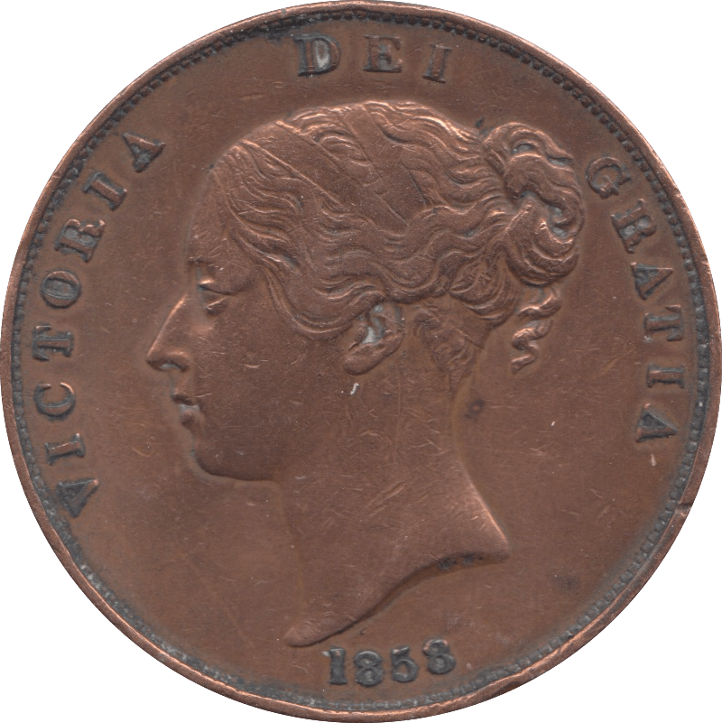 1858 PENNY ( FINE ) 4 - Penny - Cambridgeshire Coins