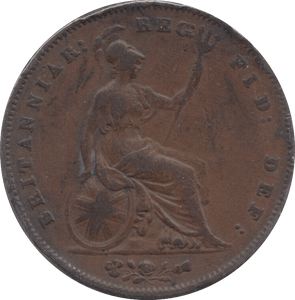 1858 PENNY ( VF ) 2 - Penny - Cambridgeshire Coins