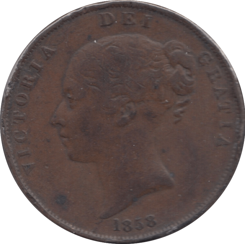 1858 PENNY ( VF ) 2 - Penny - Cambridgeshire Coins