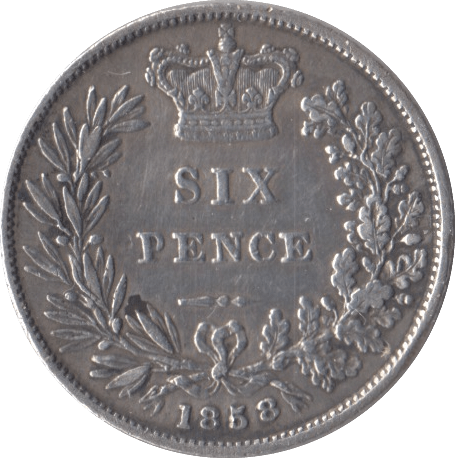 1858 SIXPENCE ( GF ) - Sixpence - Cambridgeshire Coins