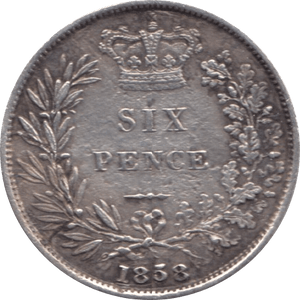 1858 SIXPENCE ( GVF ) 1 - Sixpence - Cambridgeshire Coins