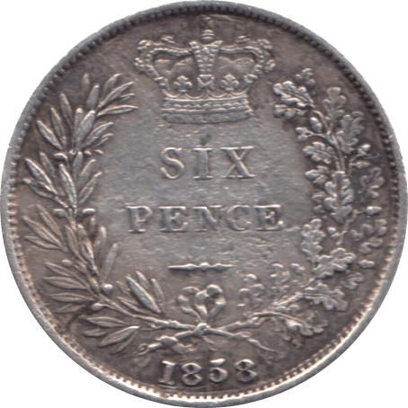 1858 SIXPENCE ( GVF ) 1 - Sixpence - Cambridgeshire Coins