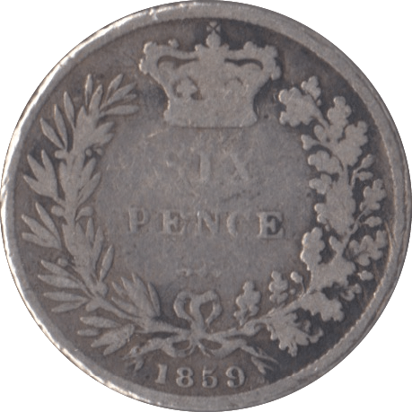 1859 SIXPENCE ( FAIR ) - Sixpence - Cambridgeshire Coins