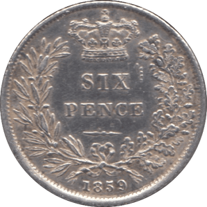 1859 SIXPENCE ( GVF ) - Sixpence - Cambridgeshire Coins