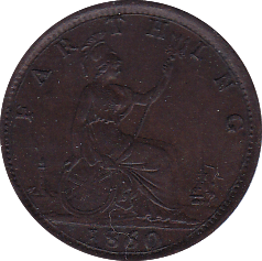 1860 FARTHING ( AUNC ) B - Farthing - Cambridgeshire Coins