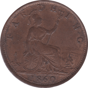 1860 FARTHING ( AUNC ) C - Farthing - Cambridgeshire Coins