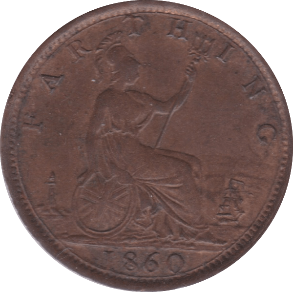 1860 FARTHING ( AUNC ) C - Farthing - Cambridgeshire Coins