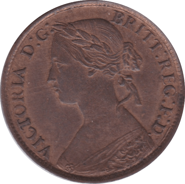 1860 FARTHING ( AUNC ) C - Farthing - Cambridgeshire Coins